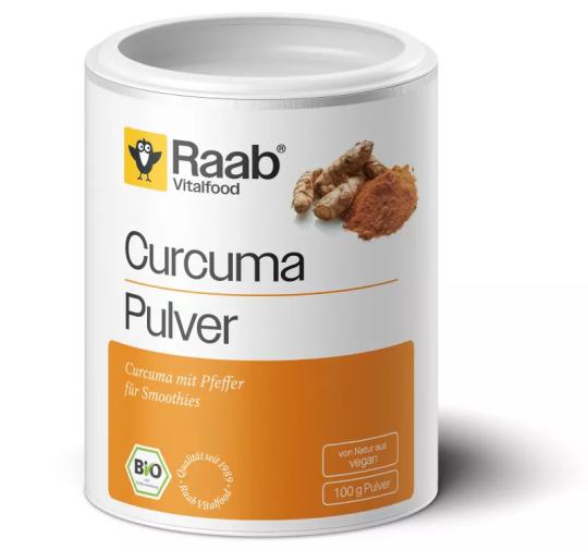 Curcuma Pulver (mit Pfeffer/Piperin) (Bio) (100 g) - Raab Vitalfood 